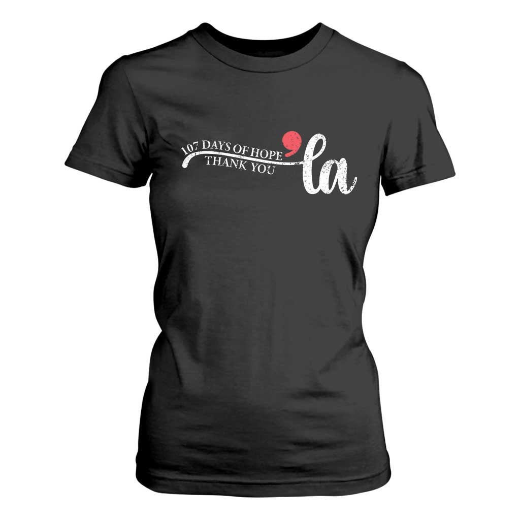 107 Days of Hope Thank You Kamala T Shirt For Women Retro Comma La Kamala Harris 2025 TS10 Black Print Your Wear