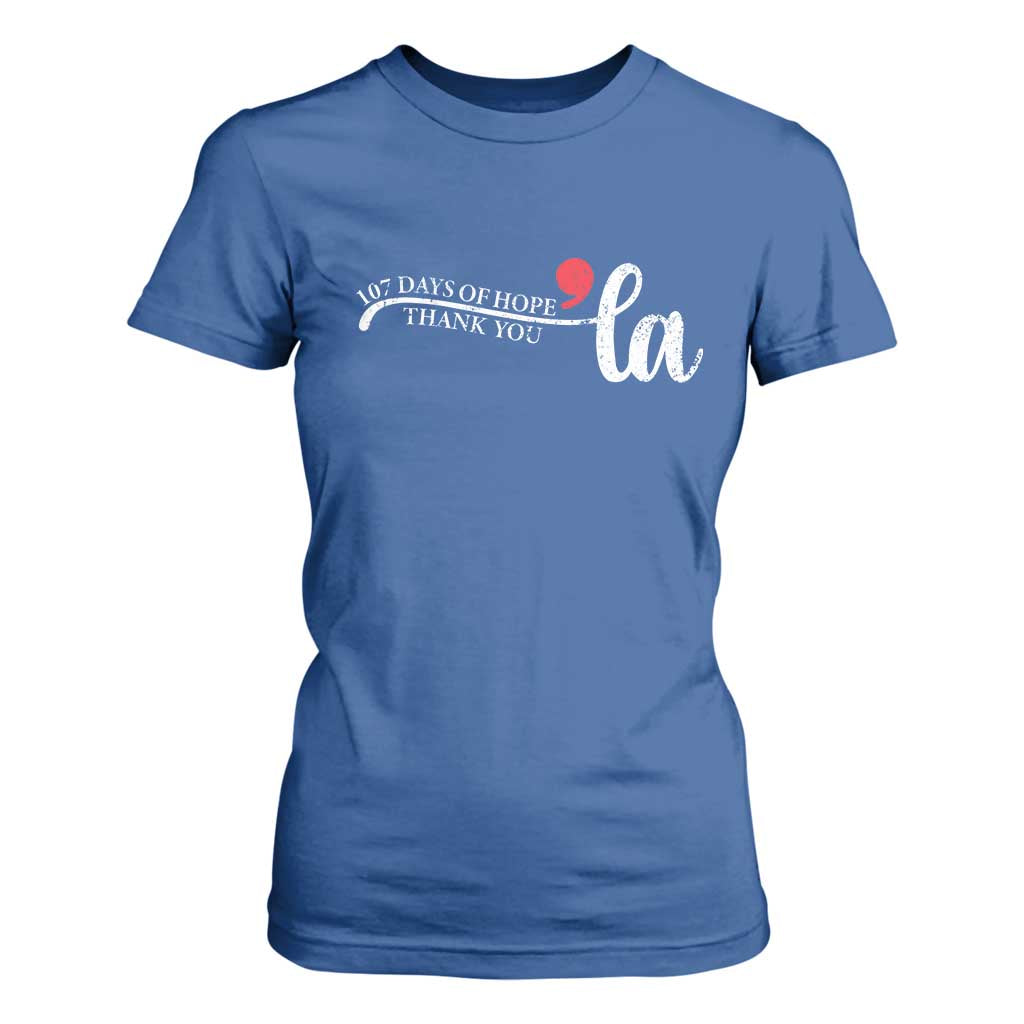 107 Days of Hope Thank You Kamala T Shirt For Women Retro Comma La Kamala Harris 2025 TS10 Royal Blue Print Your Wear