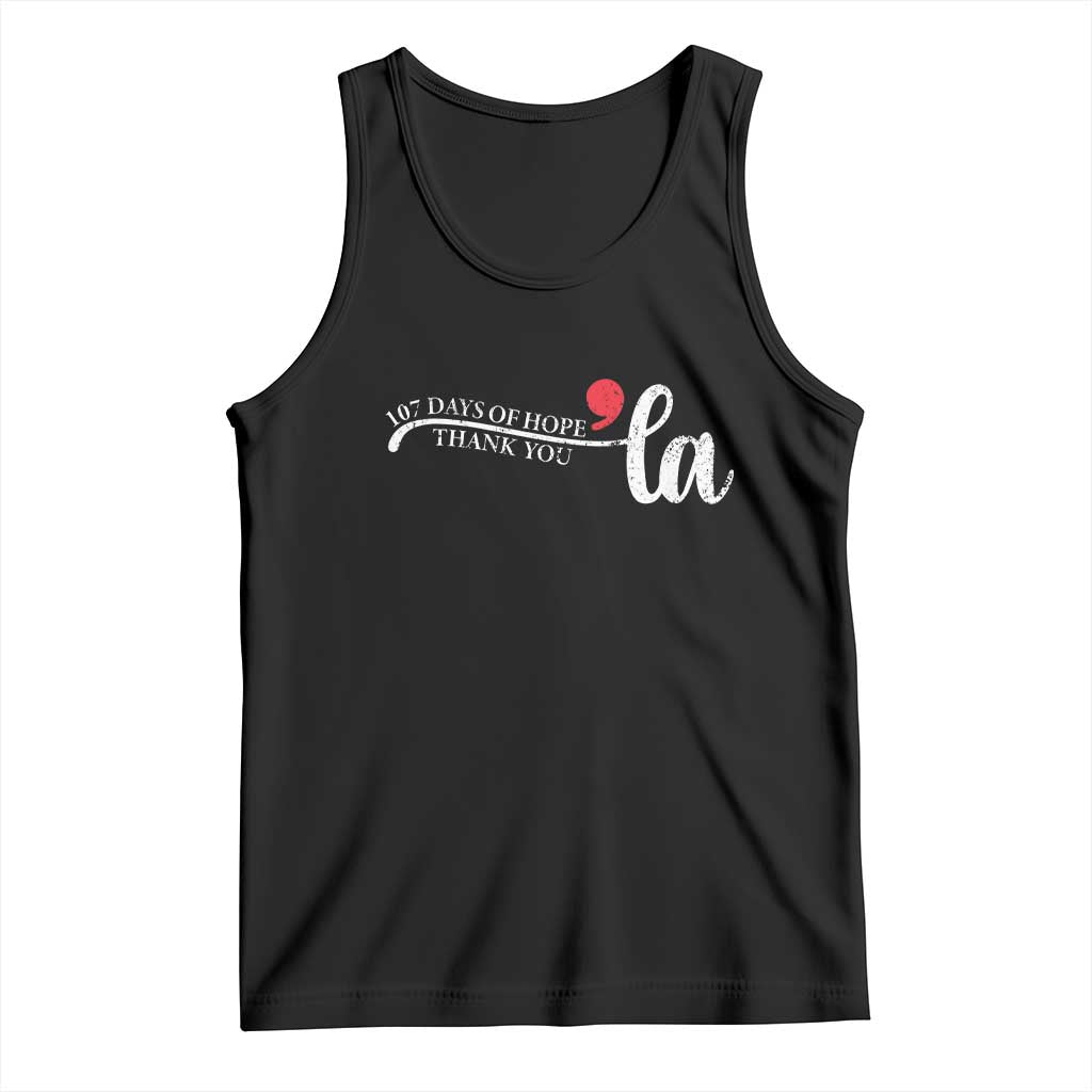 107 Days of Hope Thank You Kamala Tank Top Retro Comma La Kamala Harris 2025 TS10 Black Print Your Wear