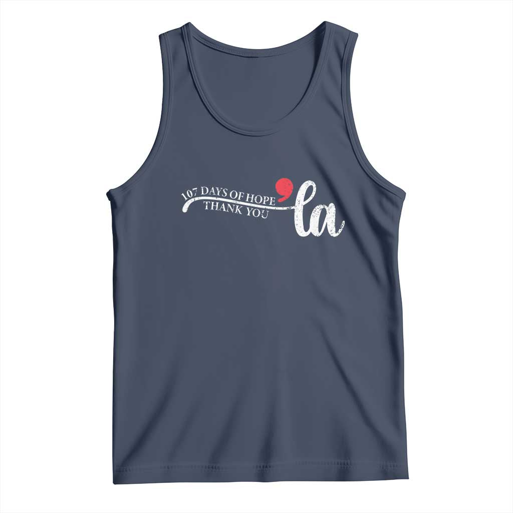 107 Days of Hope Thank You Kamala Tank Top Retro Comma La Kamala Harris 2025 TS10 Navy Print Your Wear