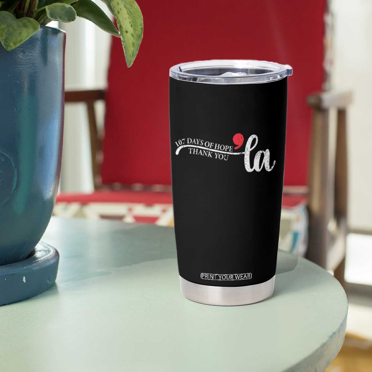 107 Days of Hope Thank You Kamala Tumbler Cup Retro Comma La Kamala Harris 2025 TS10 Print Your Wear