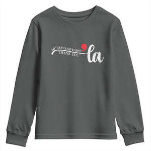 107 Days of Hope Thank You Kamala Youth Sweatshirt Retro Comma La Kamala Harris 2025 TS10 Dark Heather Print Your Wear