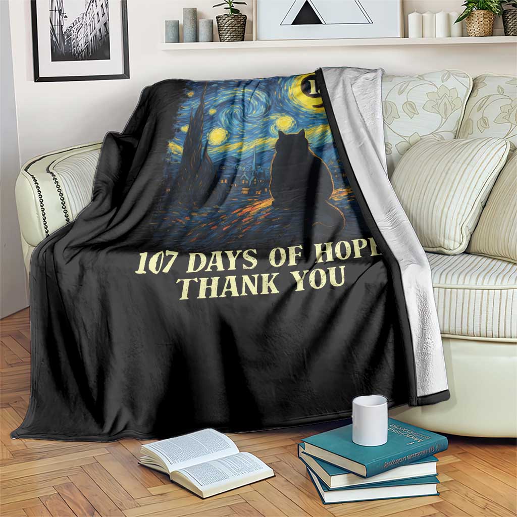 107 Days of Hope Thank You Kamala Throw Blanket Cat Starry Night Van Gogh Comma La Harris TS10 Print Your Wear