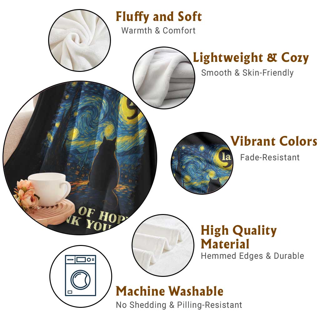 107 Days of Hope Thank You Kamala Throw Blanket Cat Starry Night Van Gogh Comma La Harris TS10 Print Your Wear