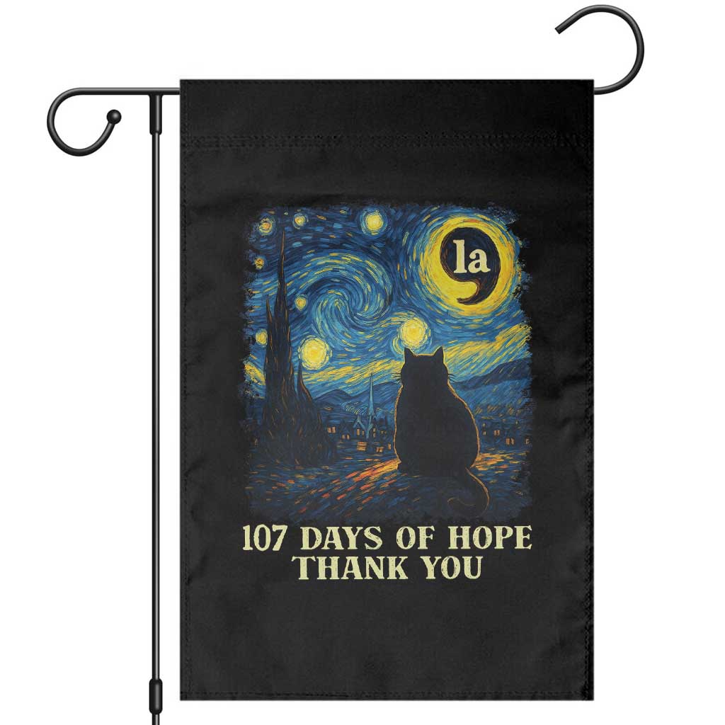 107 Days of Hope Thank You Kamala Garden Flag Cat Starry Night Van Gogh Comma La Harris TS10 Black Print Your Wear