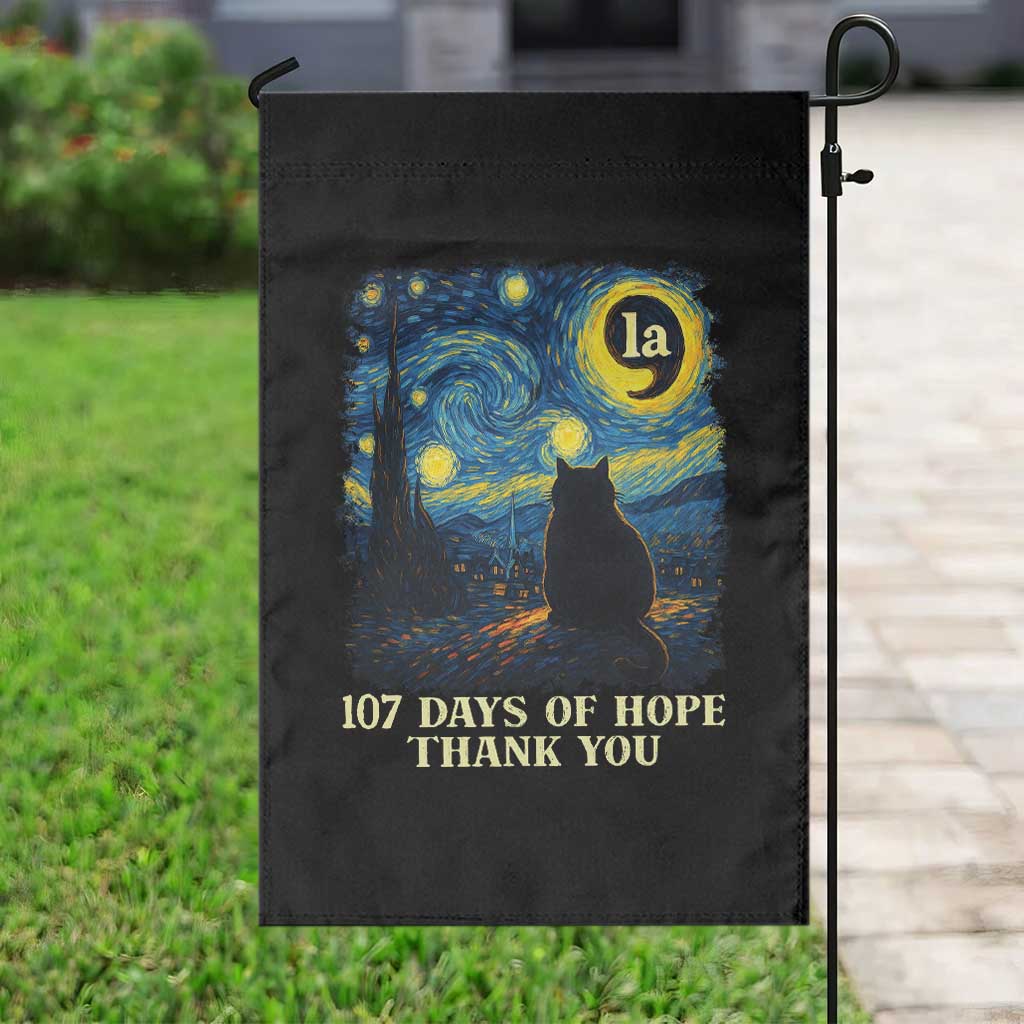107 Days of Hope Thank You Kamala Garden Flag Cat Starry Night Van Gogh Comma La Harris TS10 Print Your Wear