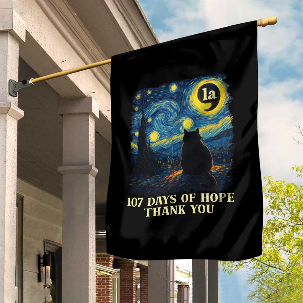 107 Days of Hope Thank You Kamala Garden Flag Cat Starry Night Van Gogh Comma La Harris TS10 Print Your Wear