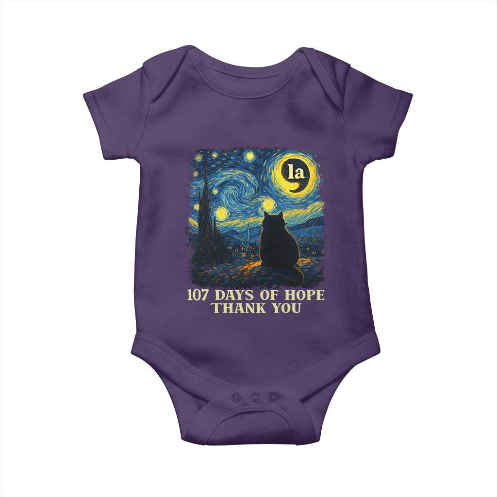 107 Days of Hope Thank You Kamala Baby Onesie Cat Starry Night Van Gogh Comma La Harris TS10 Purple Print Your Wear