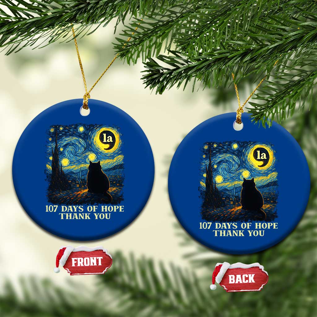 107 Days of Hope Thank You Kamala Ceramic Ornament Cat Starry Night Van Gogh Comma La Harris TS10 1pc Blue Print Your Wear