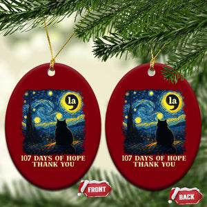 107 Days of Hope Thank You Kamala Ceramic Ornament Cat Starry Night Van Gogh Comma La Harris TS10 Print Your Wear