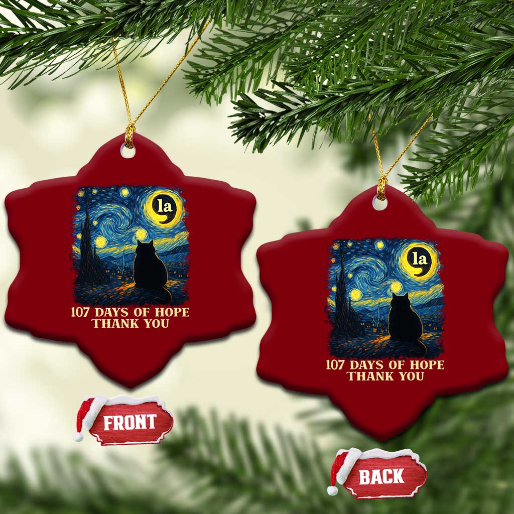 107 Days of Hope Thank You Kamala Ceramic Ornament Cat Starry Night Van Gogh Comma La Harris TS10 Print Your Wear