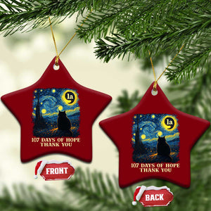 107 Days of Hope Thank You Kamala Ceramic Ornament Cat Starry Night Van Gogh Comma La Harris TS10 Print Your Wear