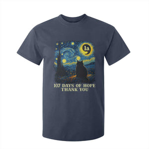 107 Days of Hope Thank You Kamala T Shirt For Kid Cat Starry Night Van Gogh Comma La Harris TS10 Navy Print Your Wear