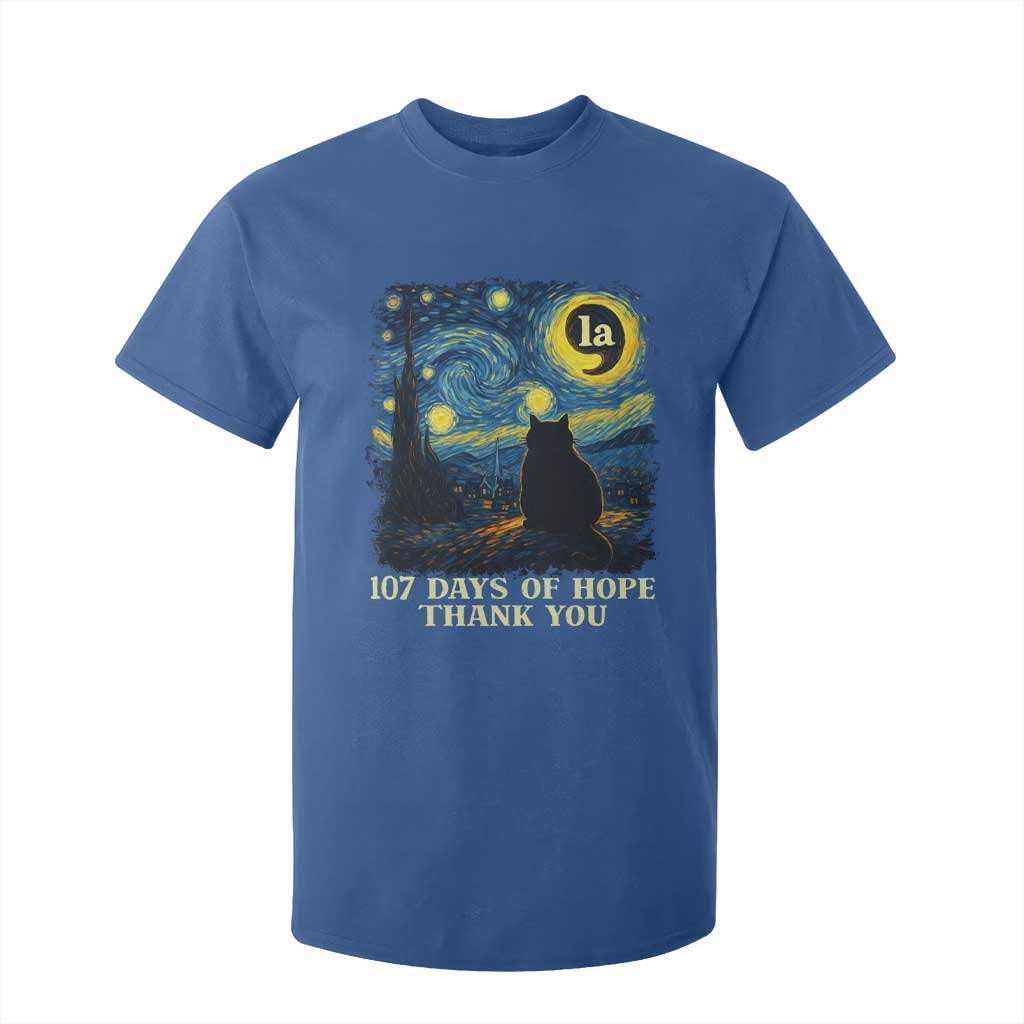 107 Days of Hope Thank You Kamala T Shirt For Kid Cat Starry Night Van Gogh Comma La Harris TS10 Royal Blue Print Your Wear