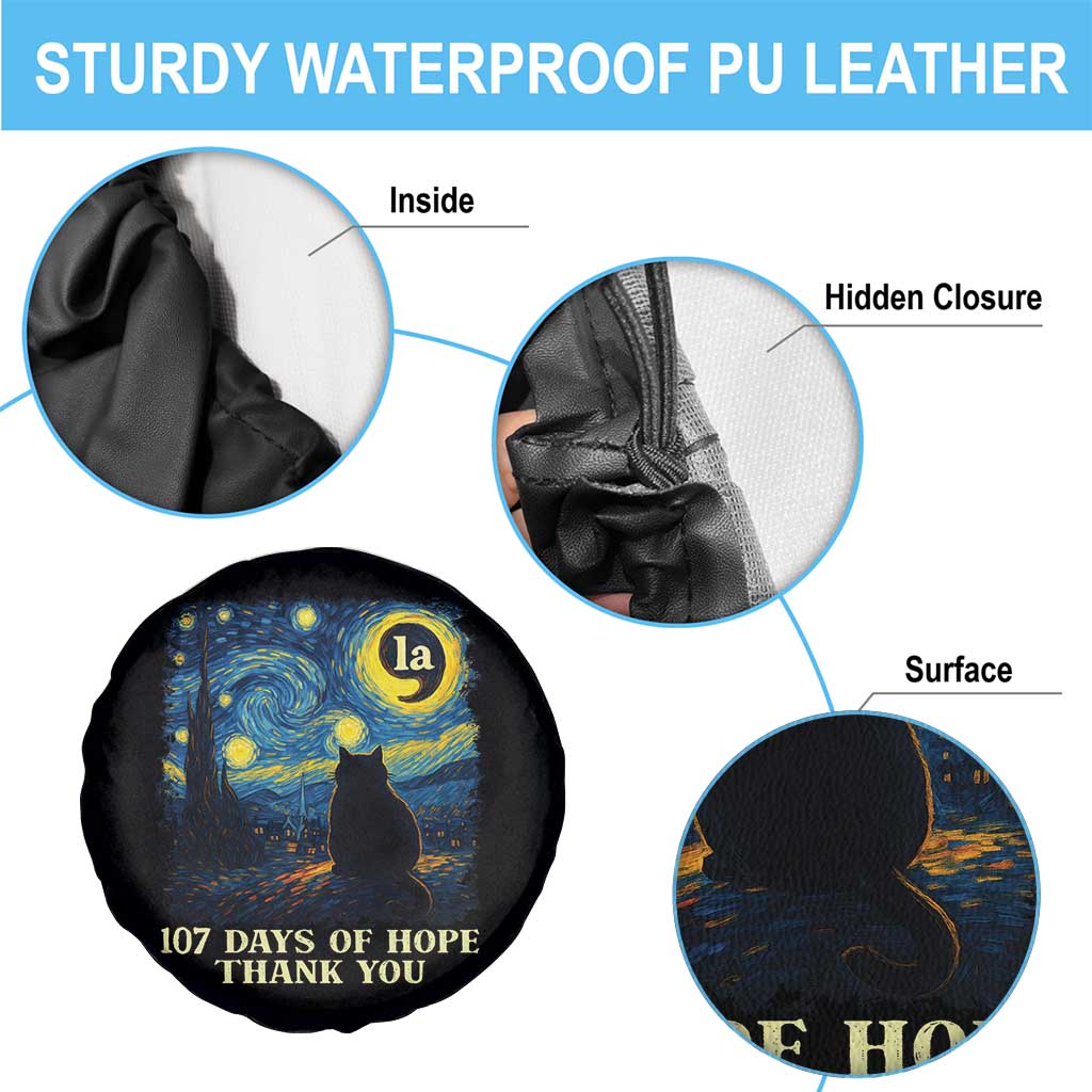 107 Days of Hope Thank You Kamala Spare Tire Cover Cat Starry Night Van Gogh Comma La Harris TS10 Print Your Wear