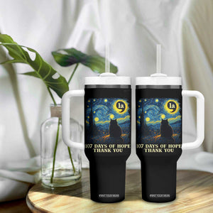 107 Days of Hope Thank You Kamala Tumbler With Handle Cat Starry Night Van Gogh Comma La Harris TS10 Print Your Wear