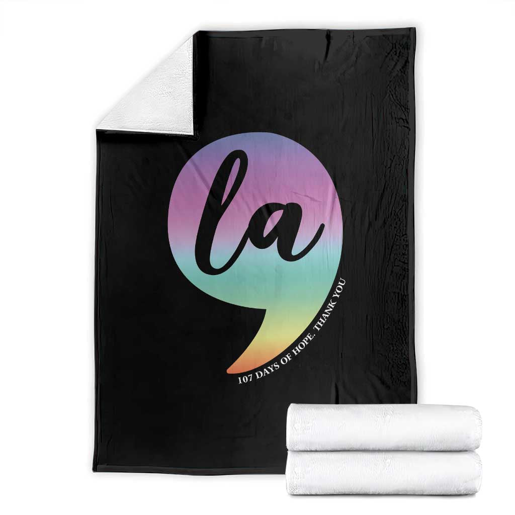 107 Days of Hope Thank You Kamala Throw Blanket Comma La Kamala Harris TS10 Black Print Your Wear