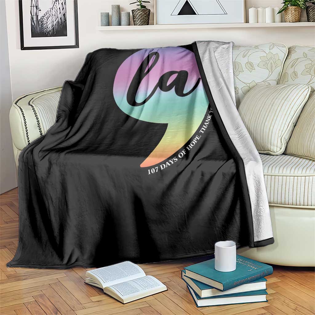 107 Days of Hope Thank You Kamala Throw Blanket Comma La Kamala Harris TS10 Print Your Wear