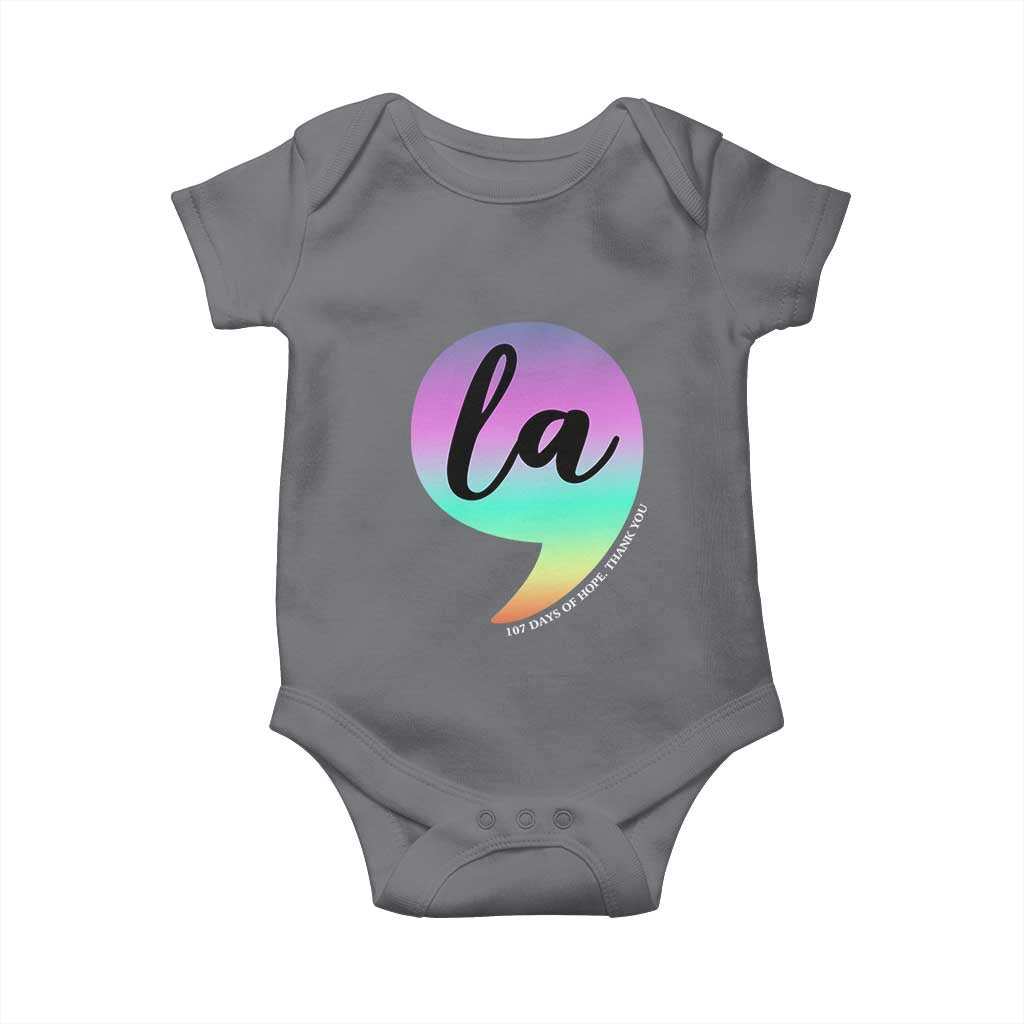 107 Days of Hope Thank You Kamala Baby Onesie Comma La Kamala Harris TS10 Charcoal Print Your Wear