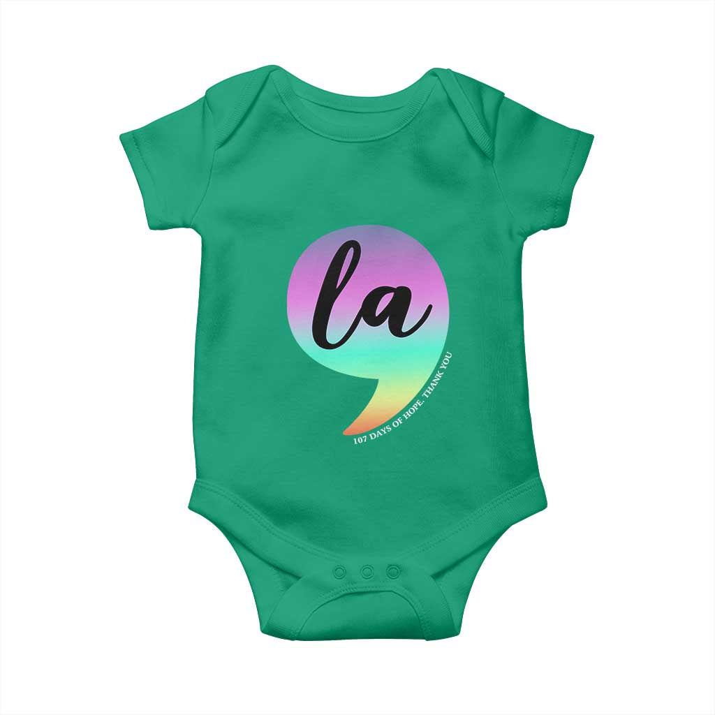 107 Days of Hope Thank You Kamala Baby Onesie Comma La Kamala Harris TS10 Irish Green Print Your Wear