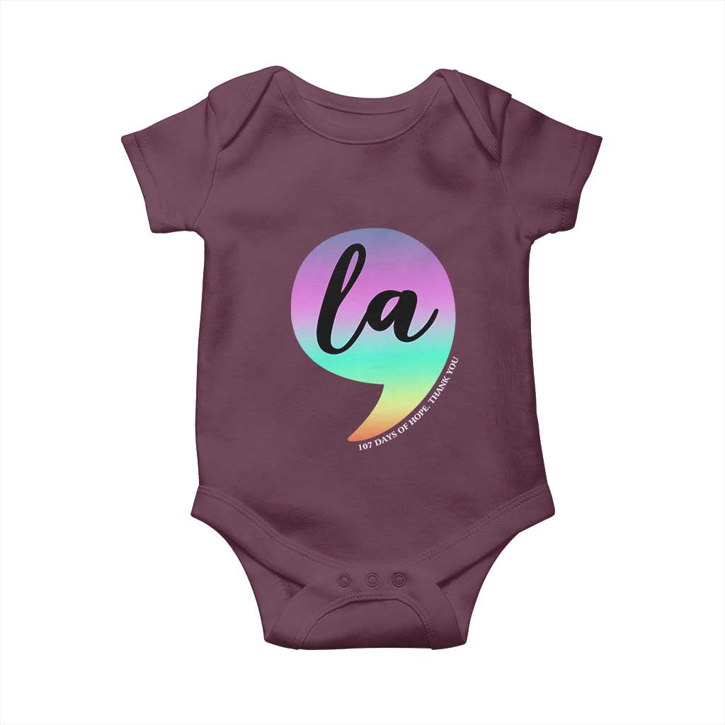 107 Days of Hope Thank You Kamala Baby Onesie Comma La Kamala Harris TS10 Maroon Print Your Wear