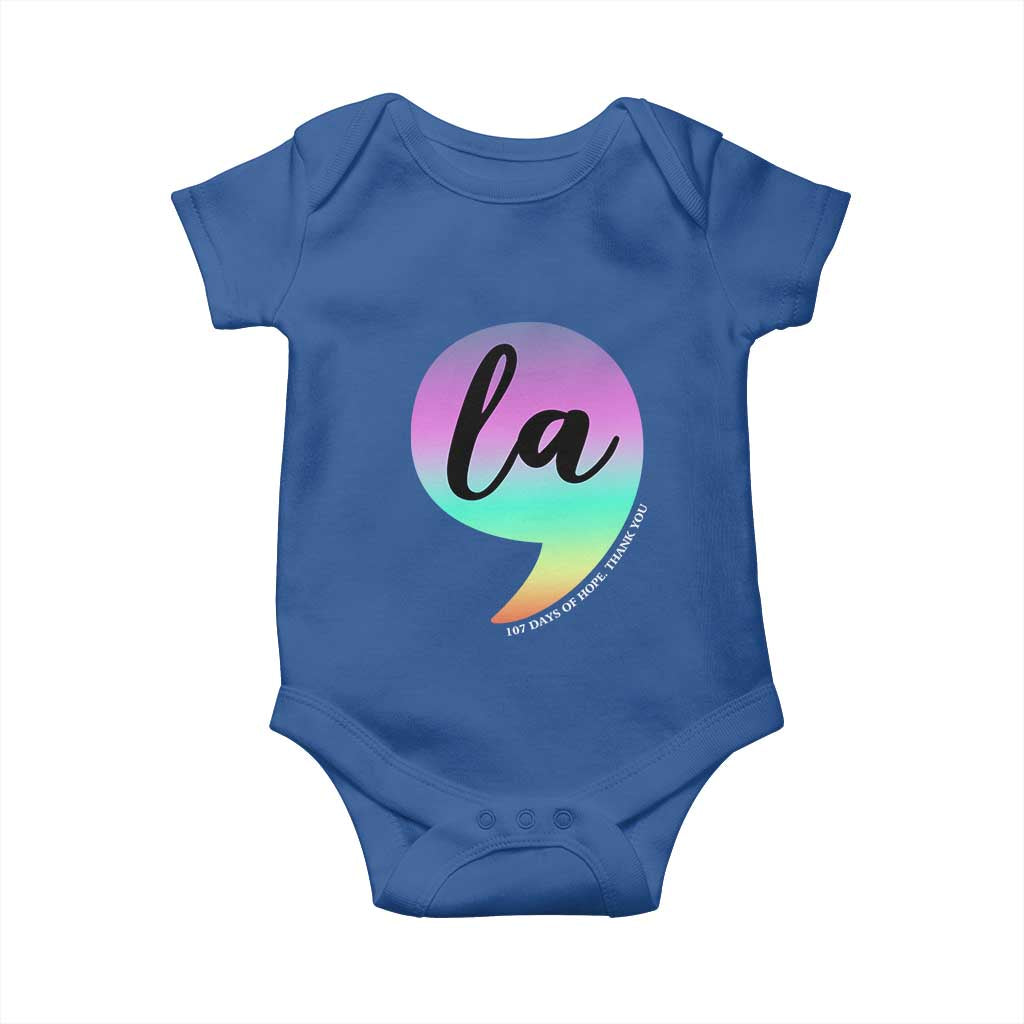 107 Days of Hope Thank You Kamala Baby Onesie Comma La Kamala Harris TS10 Royal Blue Print Your Wear