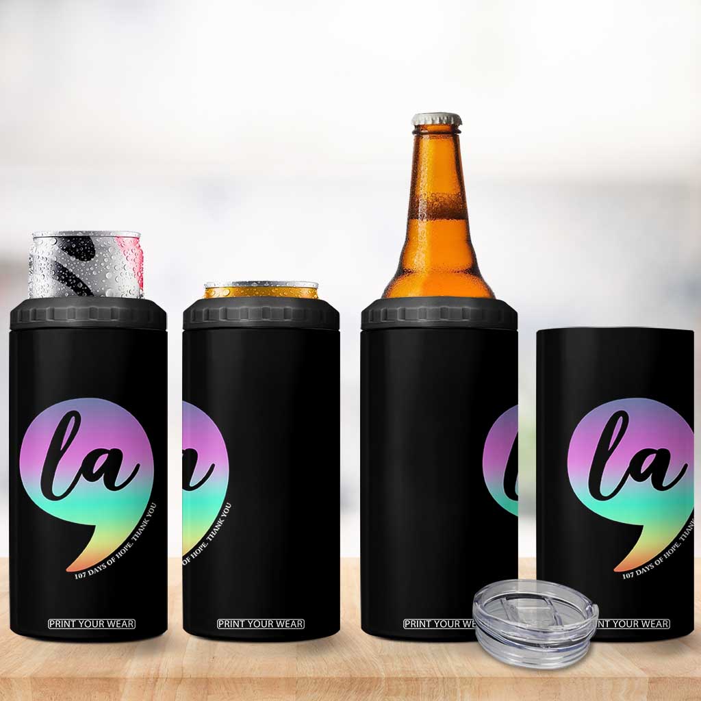 107 Days of Hope Thank You Kamala 4 in 1 Can Cooler Tumbler Comma La Kamala Harris TS10 Print Your Wear