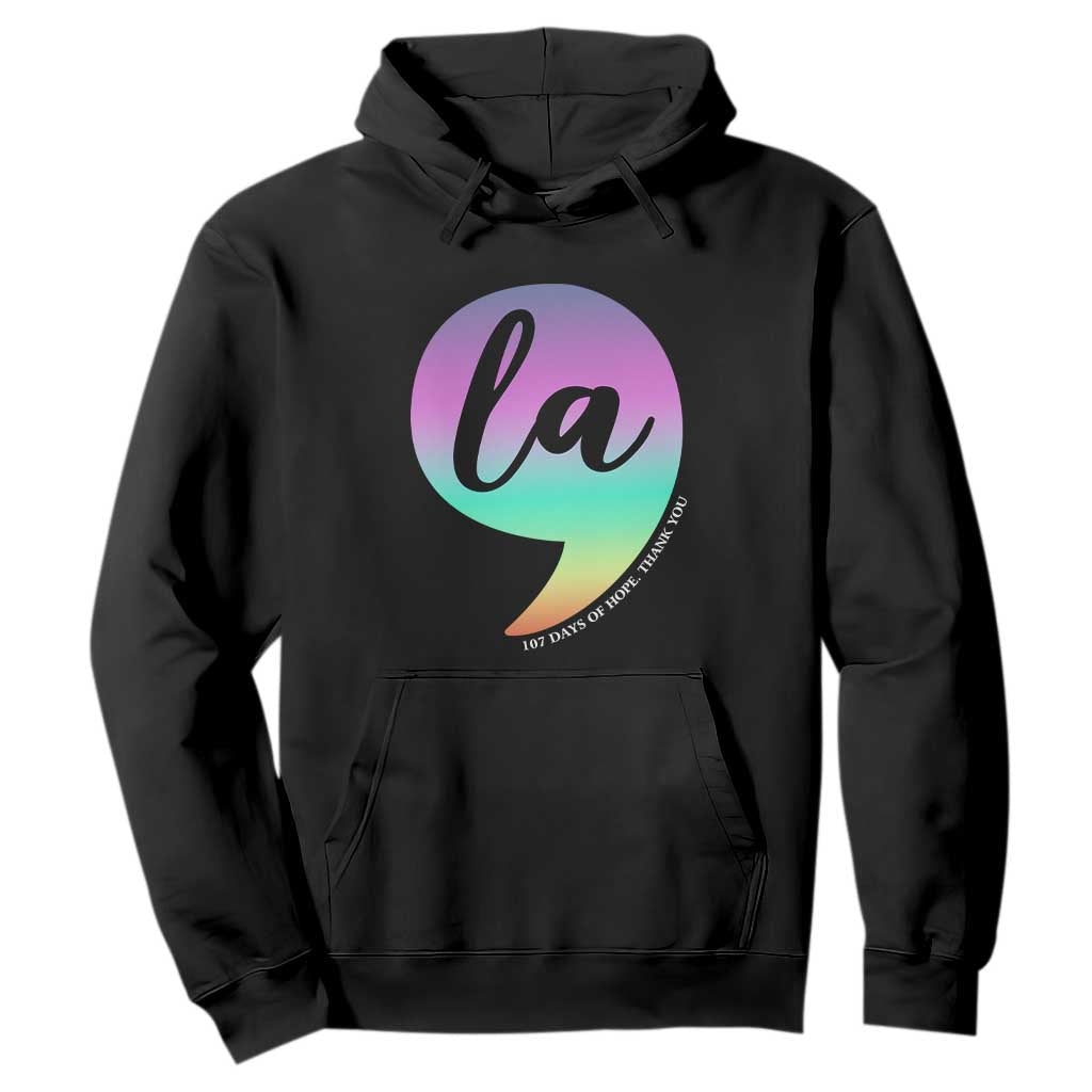 107 Days of Hope Thank You Kamala Hoodie Comma La Kamala Harris TS10 Black Print Your Wear