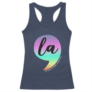 107 Days of Hope Thank You Kamala Racerback Tank Top Comma La Kamala Harris TS10 Navy Print Your Wear