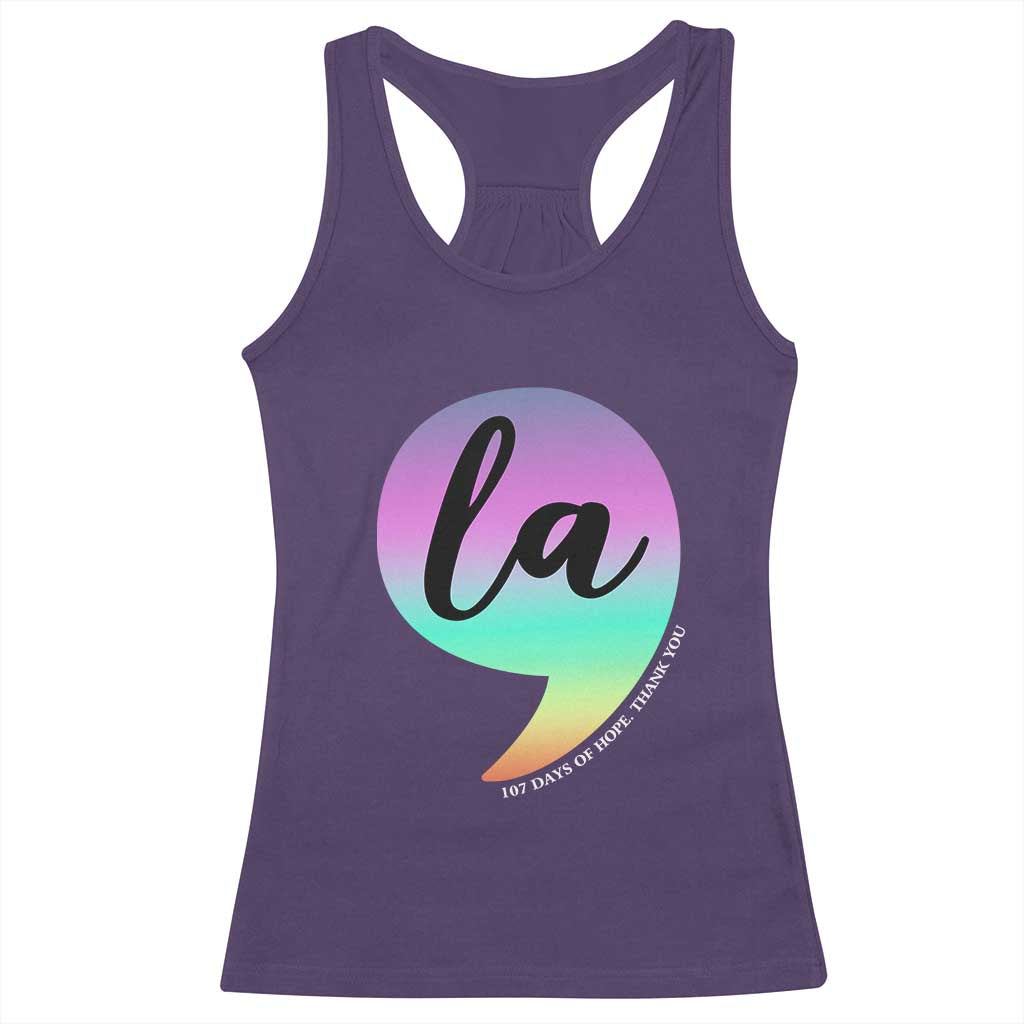 107 Days of Hope Thank You Kamala Racerback Tank Top Comma La Kamala Harris TS10 Purple Print Your Wear