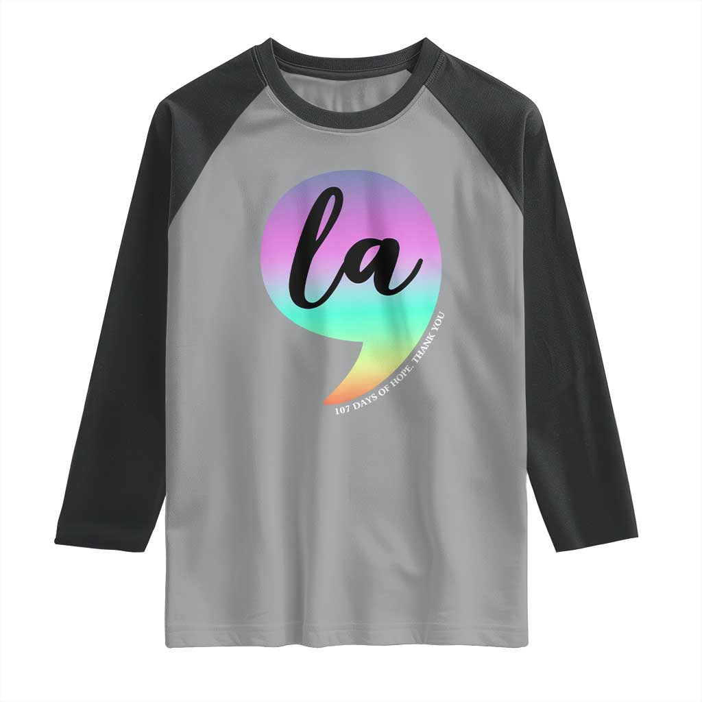107 Days of Hope Thank You Kamala Raglan Shirt Comma La Kamala Harris TS10 Sport Gray Black Print Your Wear