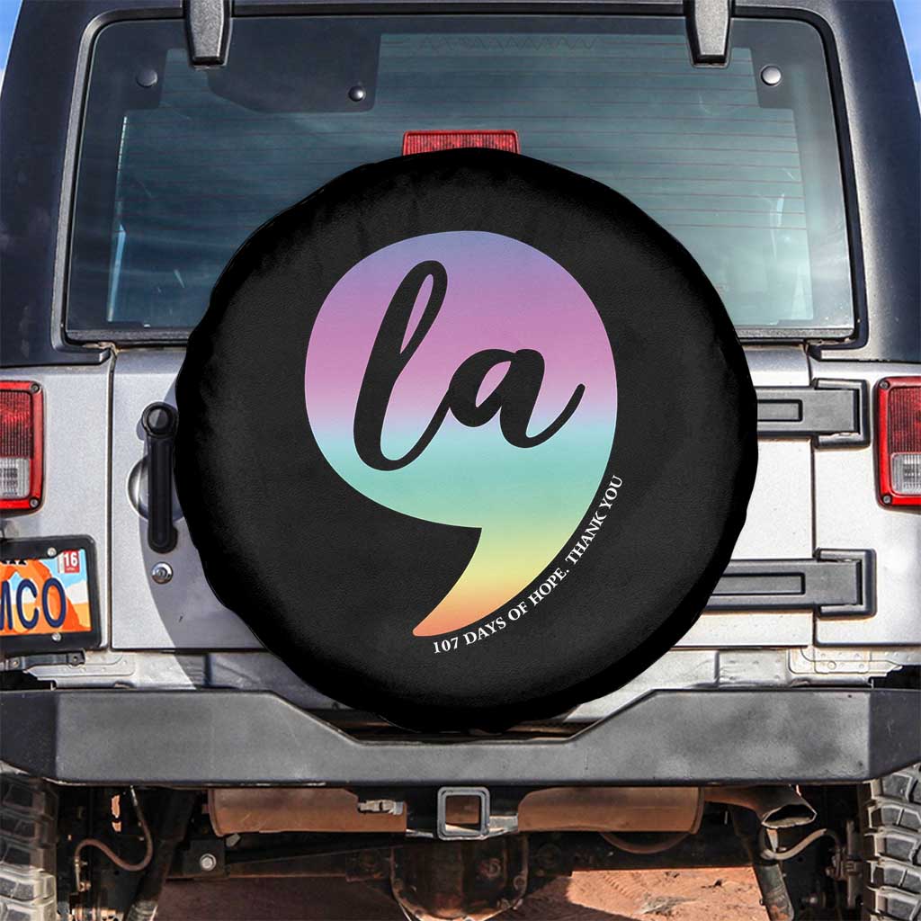 107 Days of Hope Thank You Kamala Spare Tire Cover Comma La Kamala Harris TS10 No hole Black Print Your Wear