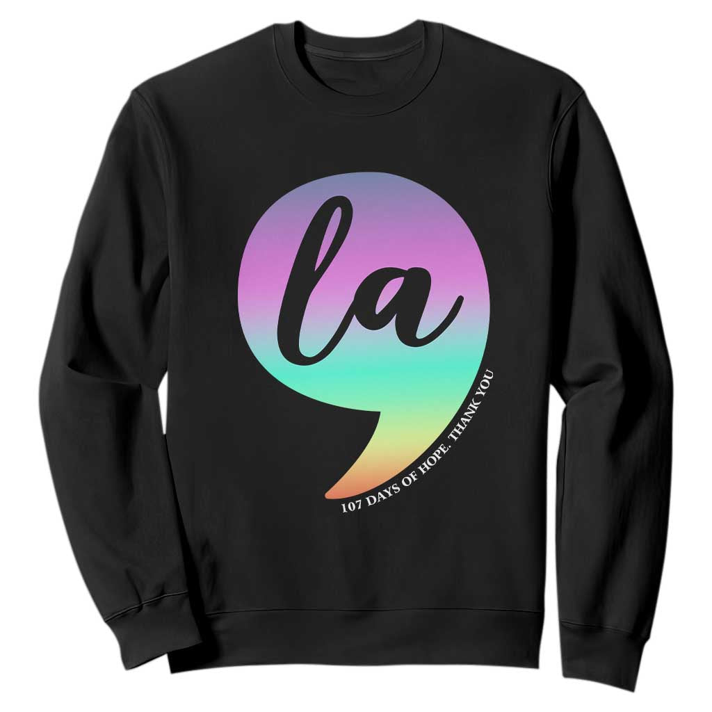 107 Days of Hope Thank You Kamala Sweatshirt Comma La Kamala Harris TS10 Black Print Your Wear