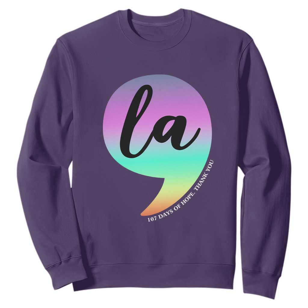 107 Days of Hope Thank You Kamala Sweatshirt Comma La Kamala Harris TS10 Purple Print Your Wear