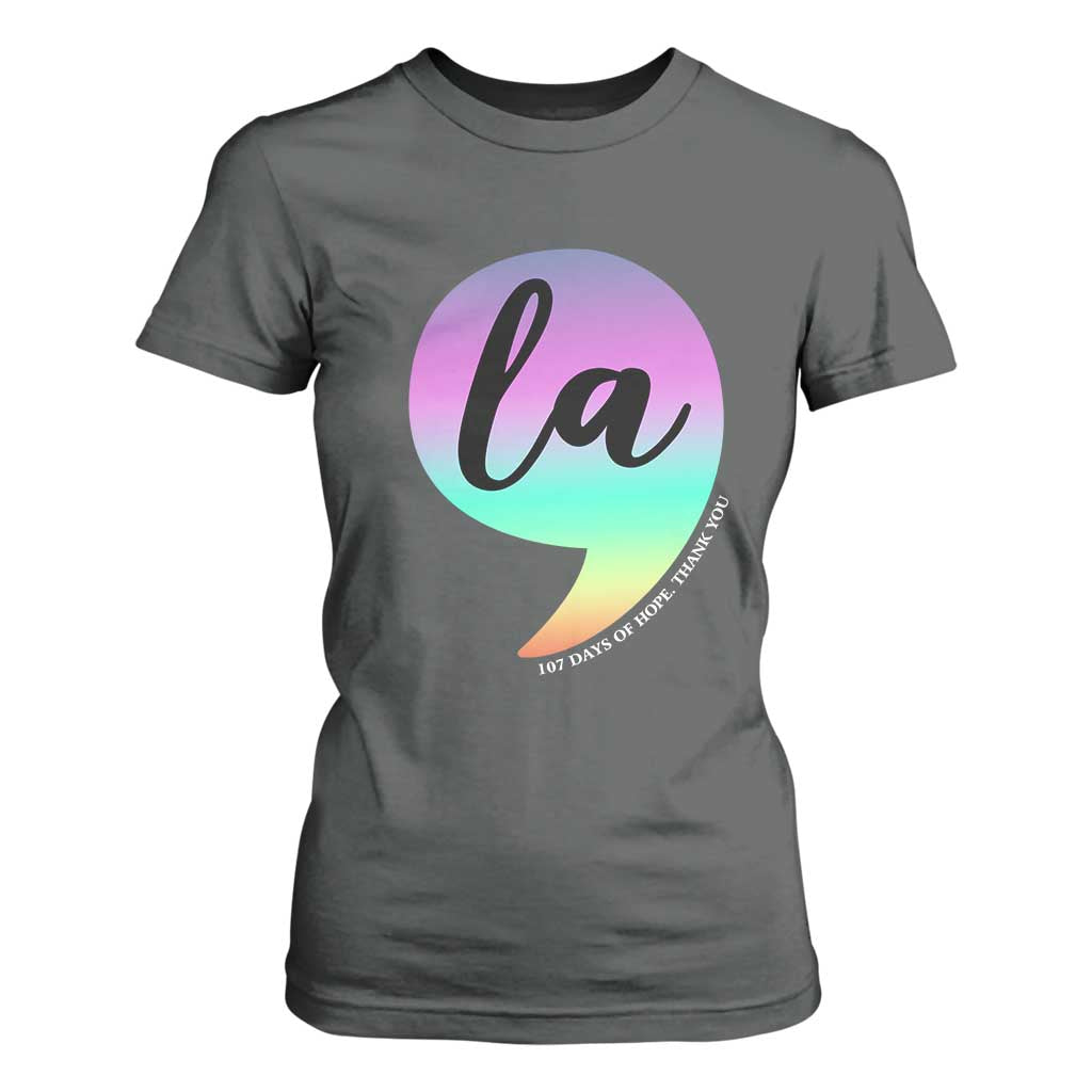 107 Days of Hope Thank You Kamala T Shirt For Women Comma La Kamala Harris TS10 Dark Heather Print Your Wear