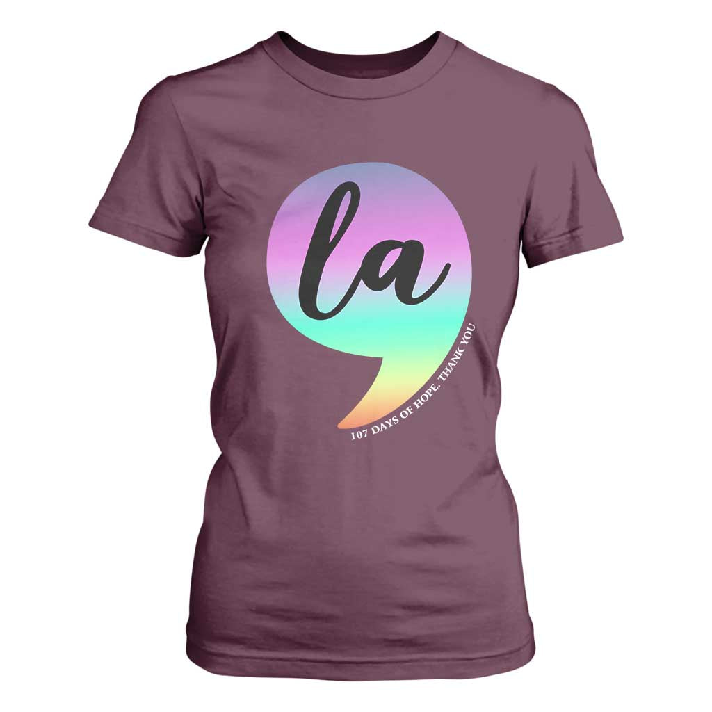 107 Days of Hope Thank You Kamala T Shirt For Women Comma La Kamala Harris TS10 Maroon Print Your Wear