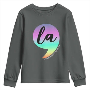 107 Days of Hope Thank You Kamala Youth Sweatshirt Comma La Kamala Harris TS10 Dark Heather Print Your Wear