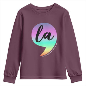 107 Days of Hope Thank You Kamala Youth Sweatshirt Comma La Kamala Harris TS10 Maroon Print Your Wear