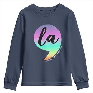 107 Days of Hope Thank You Kamala Youth Sweatshirt Comma La Kamala Harris TS10 Navy Print Your Wear