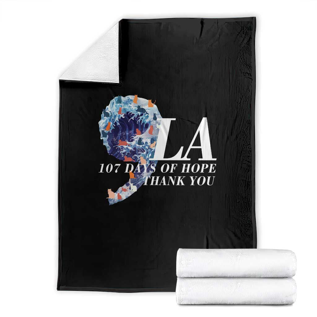 107 Days of Hope Thank You Kamala Throw Blanket The Great Wave Kanagawa Japanese Cat TS10 Black Print Your Wear