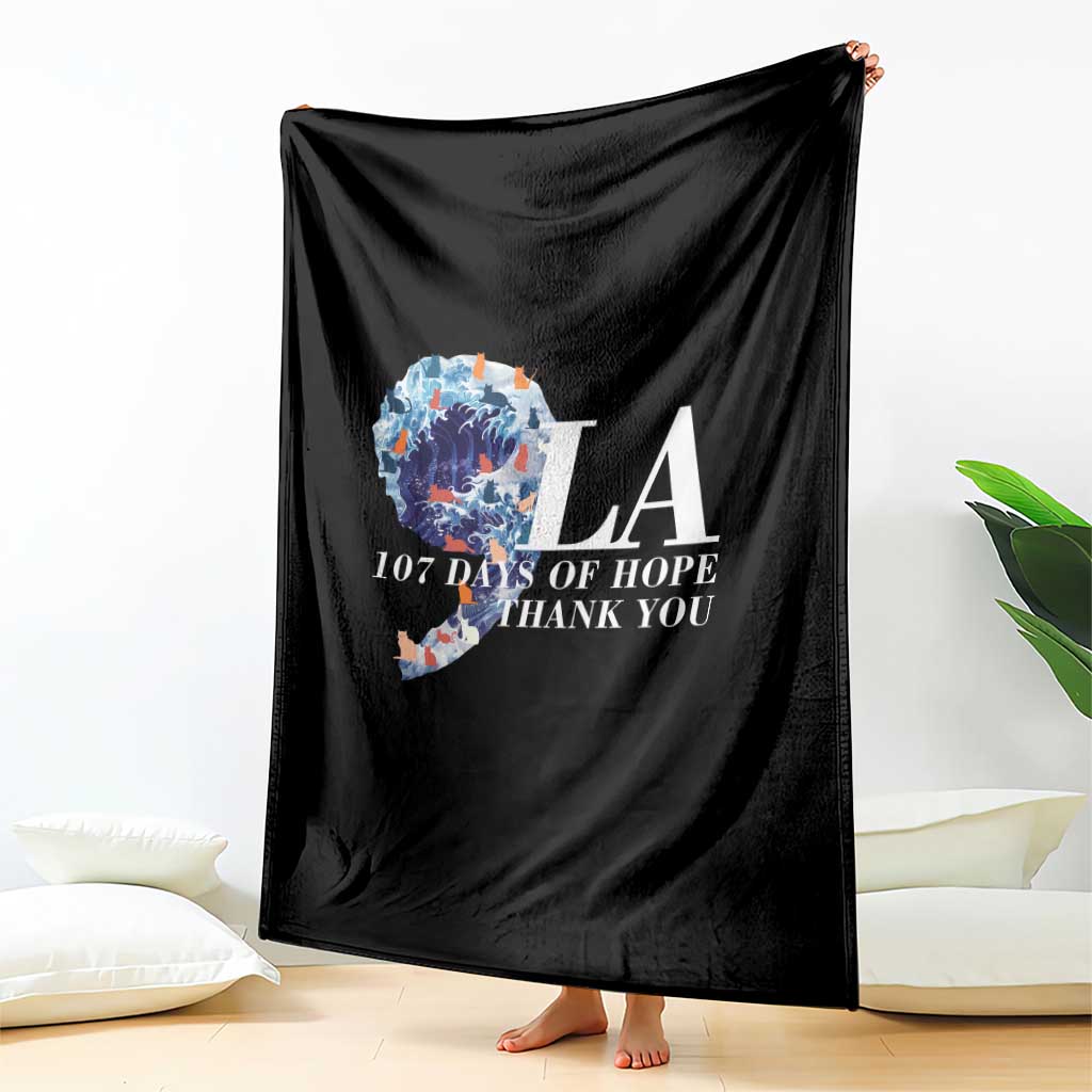 107 Days of Hope Thank You Kamala Throw Blanket The Great Wave Kanagawa Japanese Cat TS10 Print Your Wear