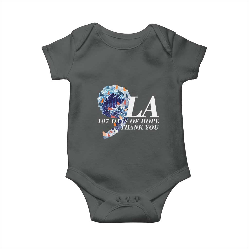 107 Days of Hope Thank You Kamala Baby Onesie The Great Wave Kanagawa Japanese Cat TS10 Dark Heather Print Your Wear