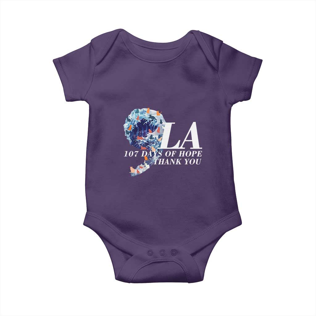 107 Days of Hope Thank You Kamala Baby Onesie The Great Wave Kanagawa Japanese Cat TS10 Purple Print Your Wear