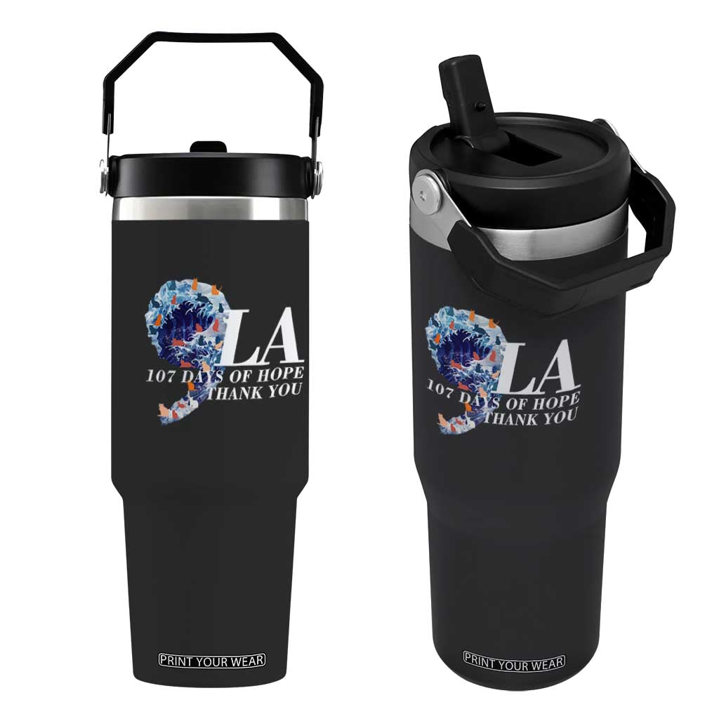 107 Days of Hope Thank You Kamala Flip Straw Tumbler The Great Wave Kanagawa Japanese Cat TS10 One Size: 30 oz Black Print Your Wear