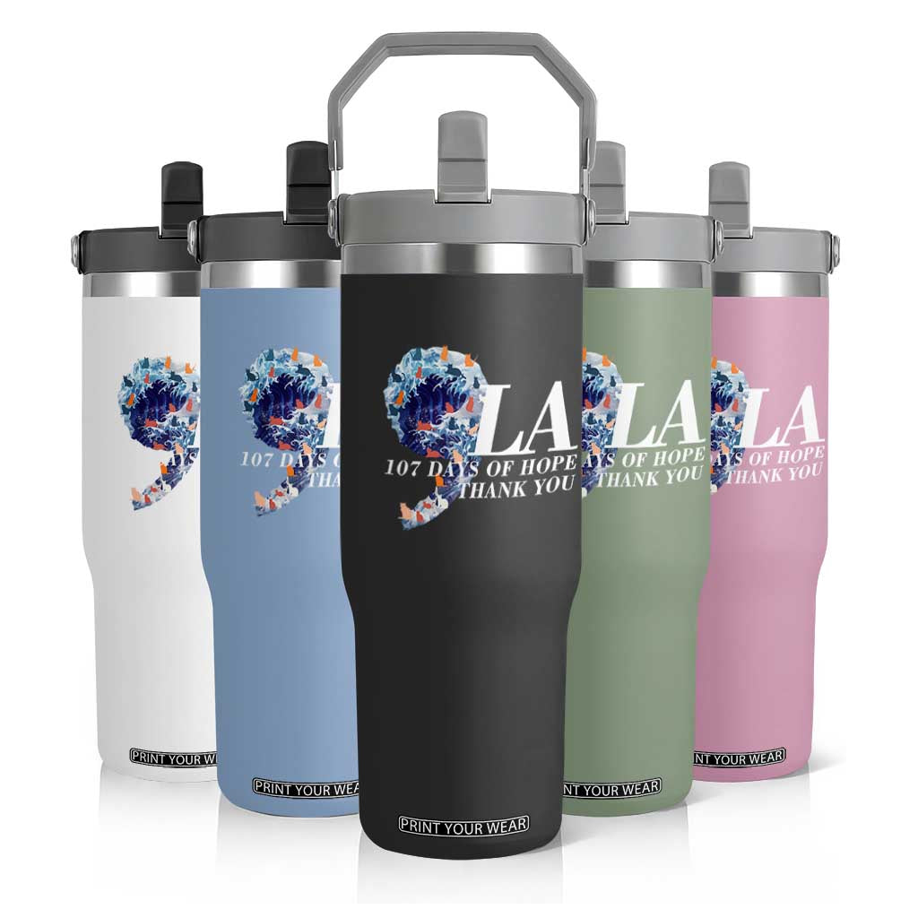 107 Days of Hope Thank You Kamala Flip Straw Tumbler The Great Wave Kanagawa Japanese Cat TS10 Print Your Wear