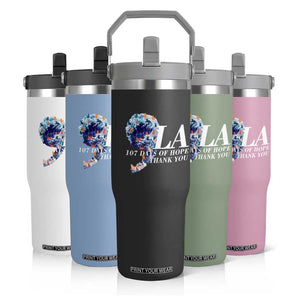 107 Days of Hope Thank You Kamala Flip Straw Tumbler The Great Wave Kanagawa Japanese Cat TS10 Print Your Wear