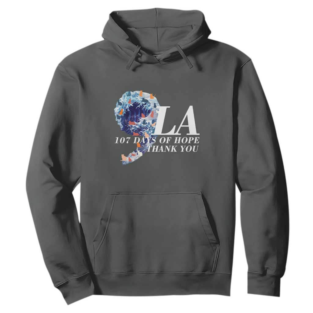 107 Days of Hope Thank You Kamala Hoodie The Great Wave Kanagawa Japanese Cat TS10 Dark Heather Print Your Wear