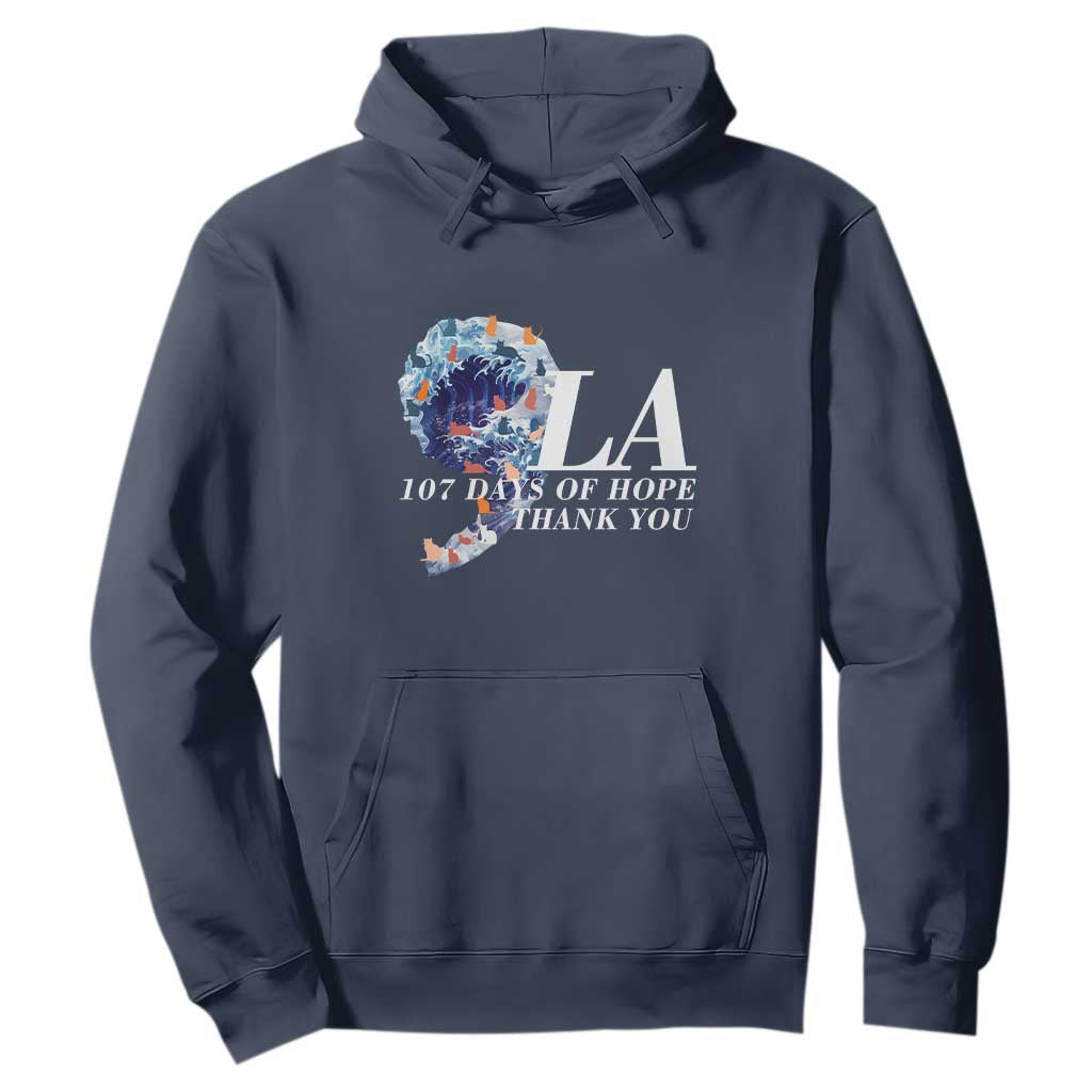 107 Days of Hope Thank You Kamala Hoodie The Great Wave Kanagawa Japanese Cat TS10 Navy Print Your Wear