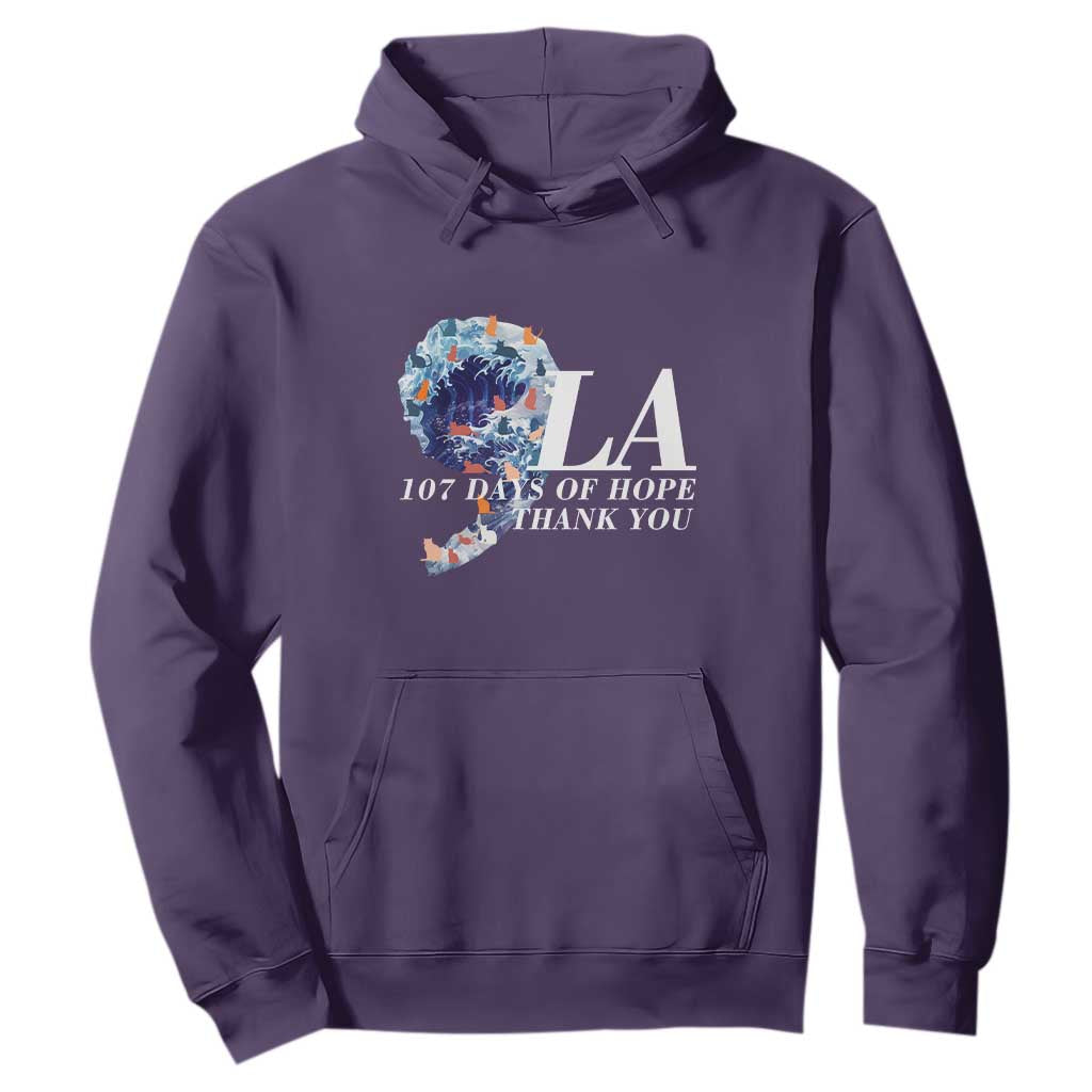 107 Days of Hope Thank You Kamala Hoodie The Great Wave Kanagawa Japanese Cat TS10 Purple Print Your Wear