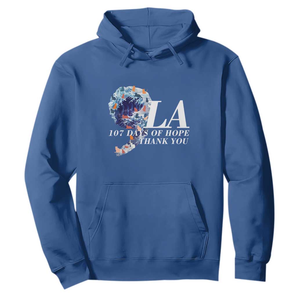 107 Days of Hope Thank You Kamala Hoodie The Great Wave Kanagawa Japanese Cat TS10 Royal Blue Print Your Wear